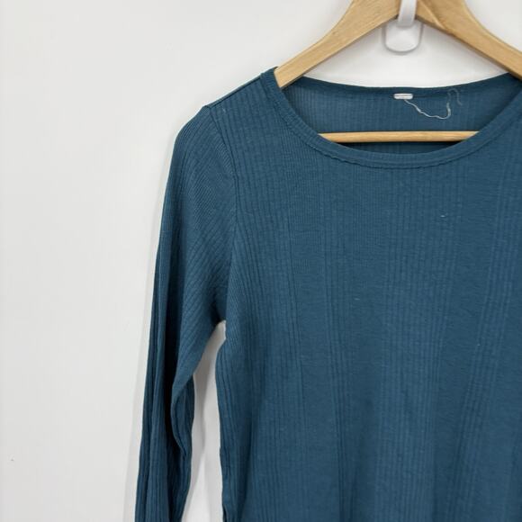 Alo Yoga Top Women Medium Soft Ribbed Horizon Pilates Pullover Athleisure Soft - Picture 2 of 7